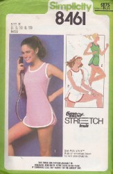 8461  TENNIS DRESS, BLOOMERS, TOP, SHORTS KNIT PATTERN 6-10